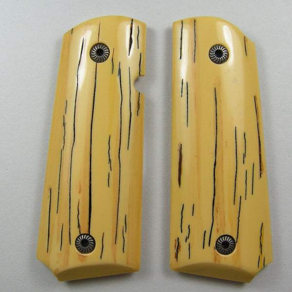 Simulated Ivory Compact/Officers Model Pistol Grips-Antiqued