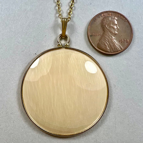 35mm Mammoth Ivory Disc with Gold-Filled Bezel