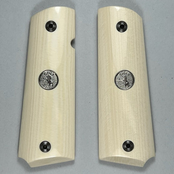 Faux Ivory & Rosewood 1911 Grips – Fits All Government Models (Carved Design)