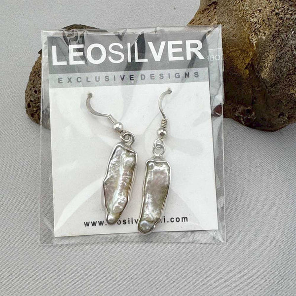 Fresh Water Pearl Sterling Silver Earrings- 13