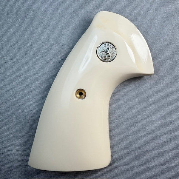 Colt Python or Anaconda Oversized Simulated Ivory Grips with Gold Medallions