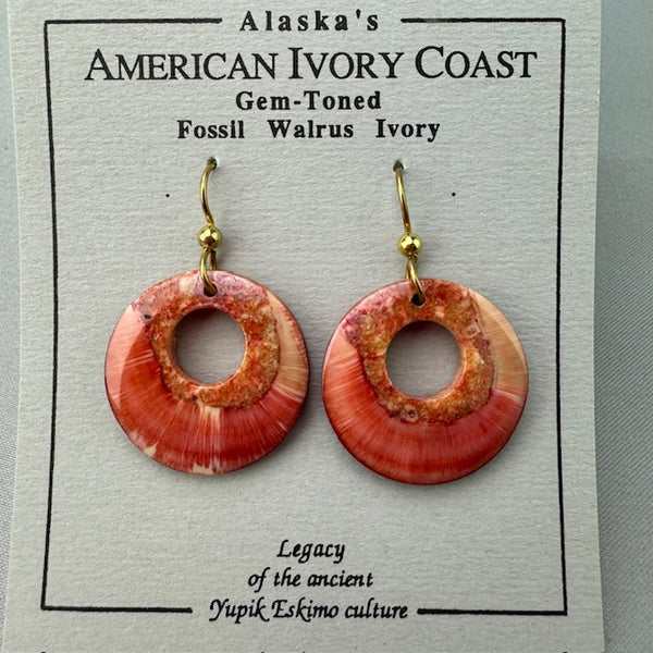 Fossil Walrus Gemtone Earrings Pair 02