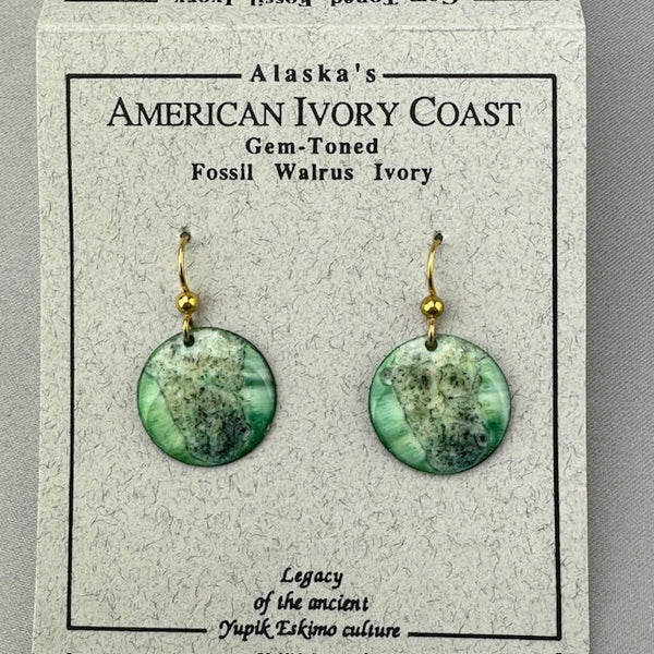 Fossil Walrus Gemtone Earrings Pair 12 