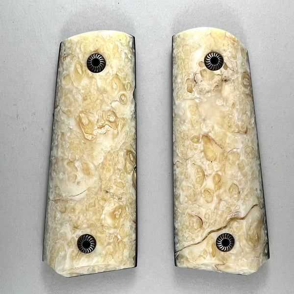 1911 COMPACT Pre-1972 Walrus Ivory and Ebony Grips (OM-1)