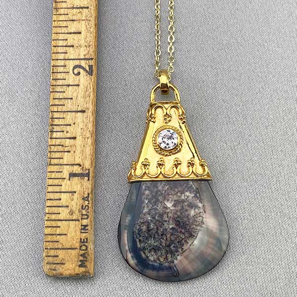 Fossil Walrus Gemtone and CZ Pendant 13 - SALE!!!