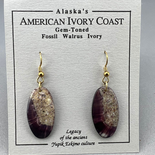 Fossil Walrus Gemtone Earrings Pair 04 