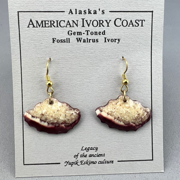 Fossil Walrus Gemtone Earrings Pair 20