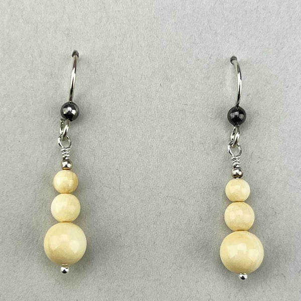 Mammoth Ivory 3-7mm Bead Earrings (B)