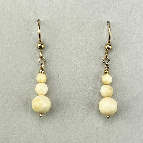 Mammoth Ivory 3-7mm Bead Earrings (G)