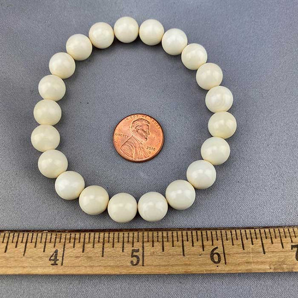 Mammoth Ivory Bead Bracelet 10mm