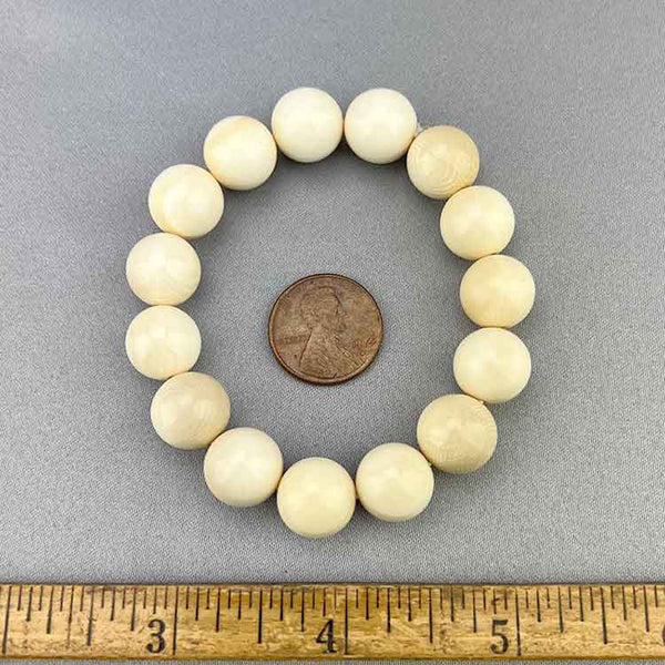 Mammoth Ivory Bead Bracelet 12mm