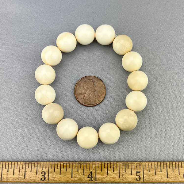 Mammoth Ivory Bead Bracelet 12mm