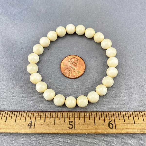 Mammoth Ivory Bead Bracelet 8mm