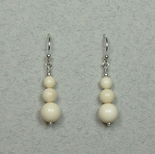 Mammoth Ivory 5-8mm Bead Earrings (I)