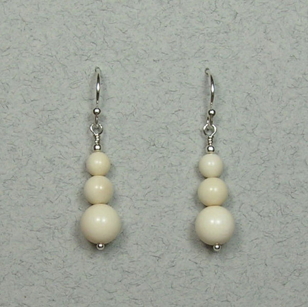 Mammoth Ivory 5-8mm Bead Earrings (I)