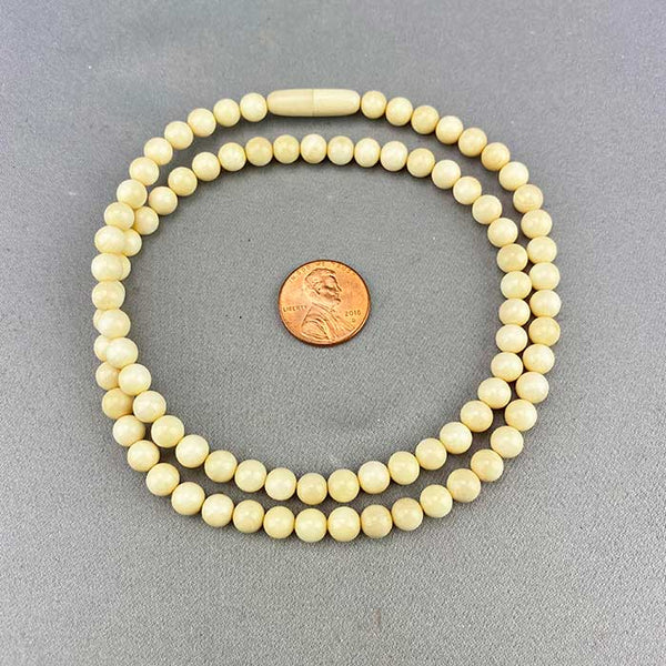 Mammoth Ivory Bead Necklace - 6mm