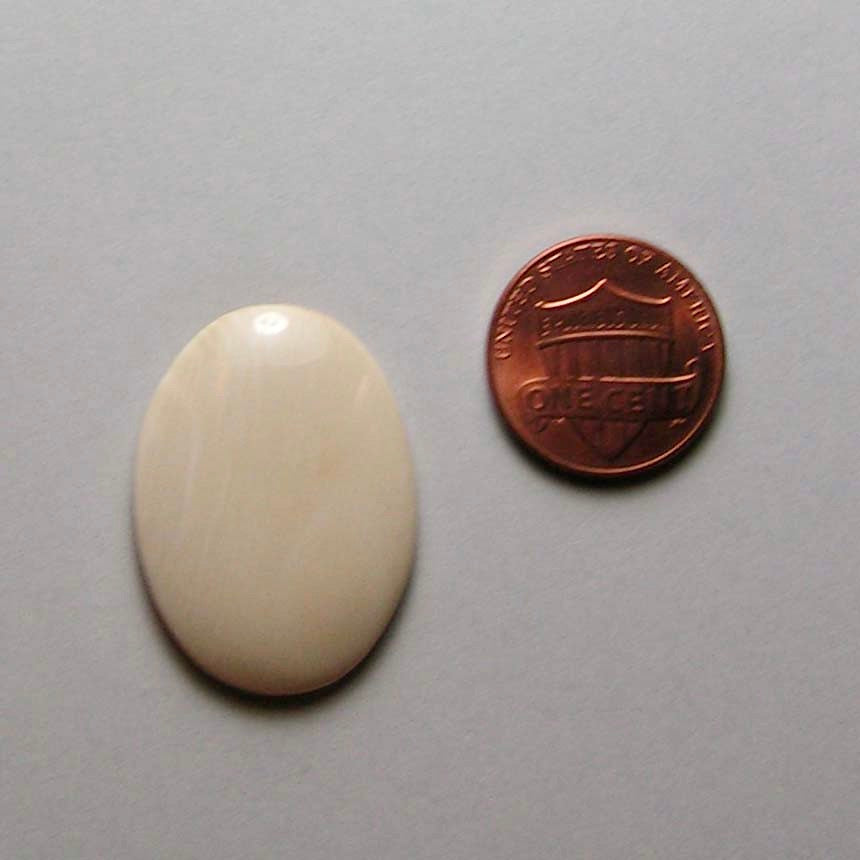 Mammoth Ivory 30mm x 22mm Domed Oval Cabochon