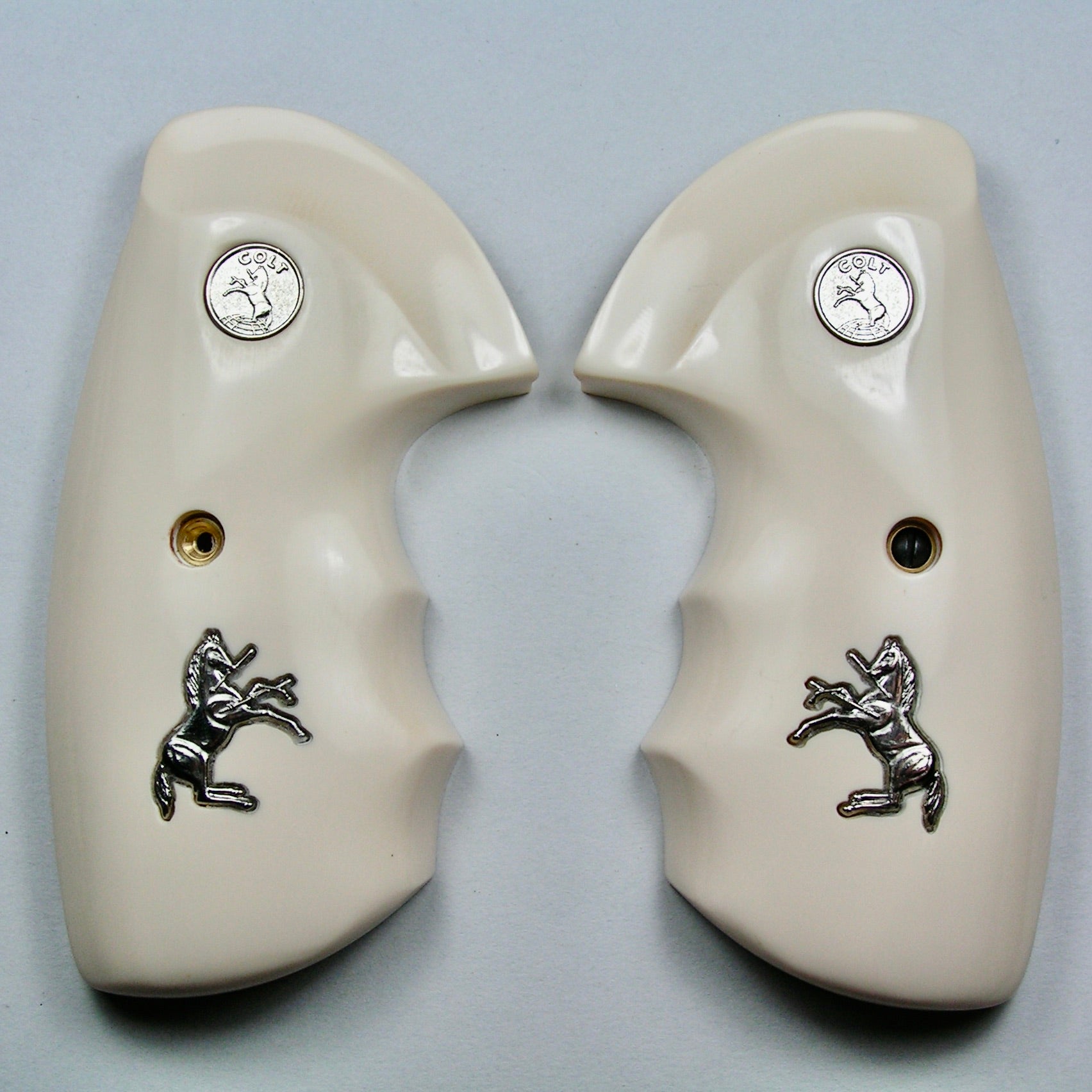 Colt Python Improved Oversized with Finger Grooves Simulated Ivory Pis ...