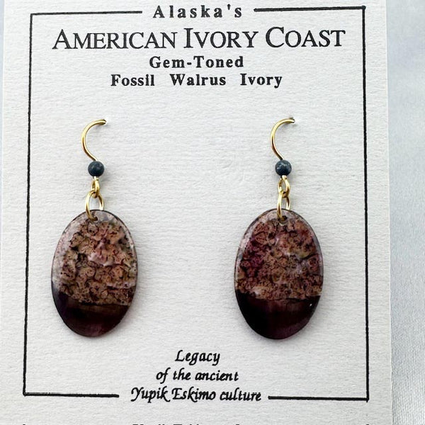 Fossil Walrus Gemtone Earrings Pair 43 