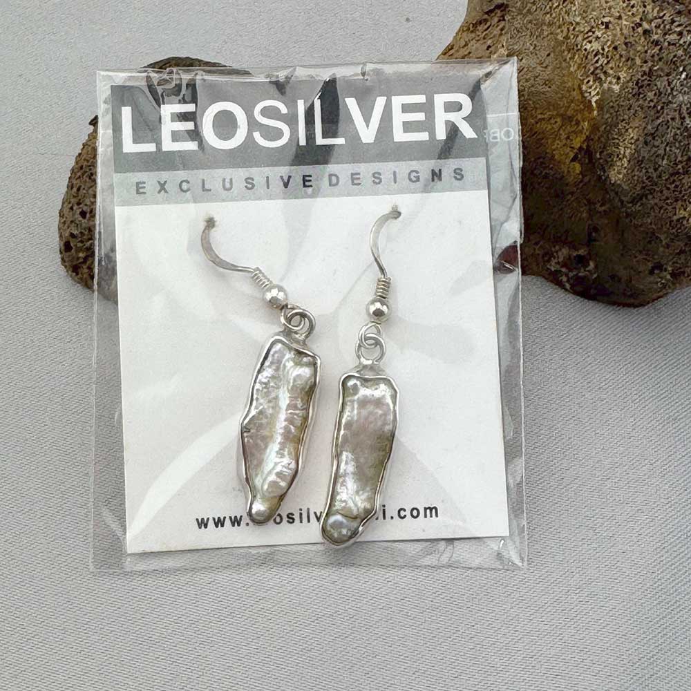 Fresh Water Pearl Sterling Silver Earrings- 13