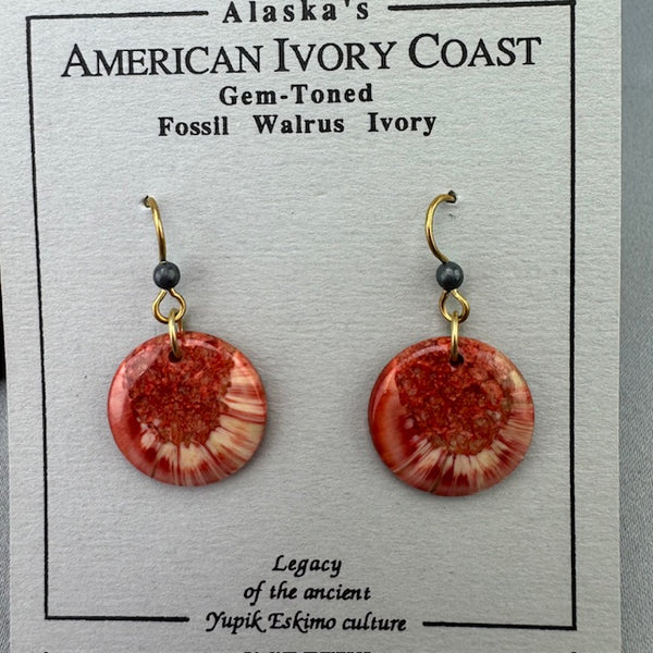 Fossil Walrus Gemtone Earrings Pair 34