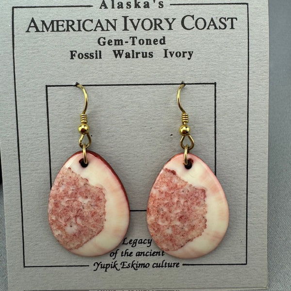 Fossil Walrus Gemtone Earrings Pair 16