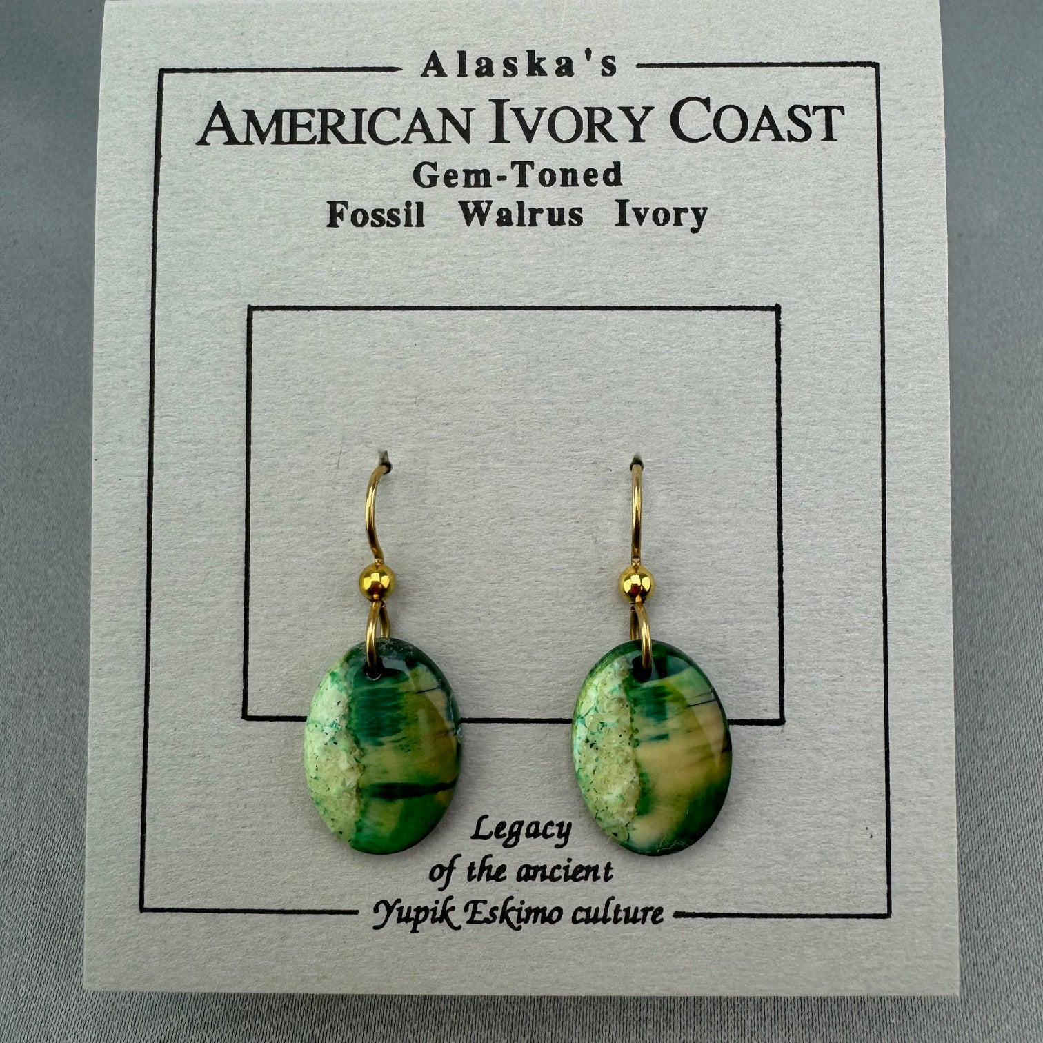 Fossil Walrus Gemtone Earrings Pair 12