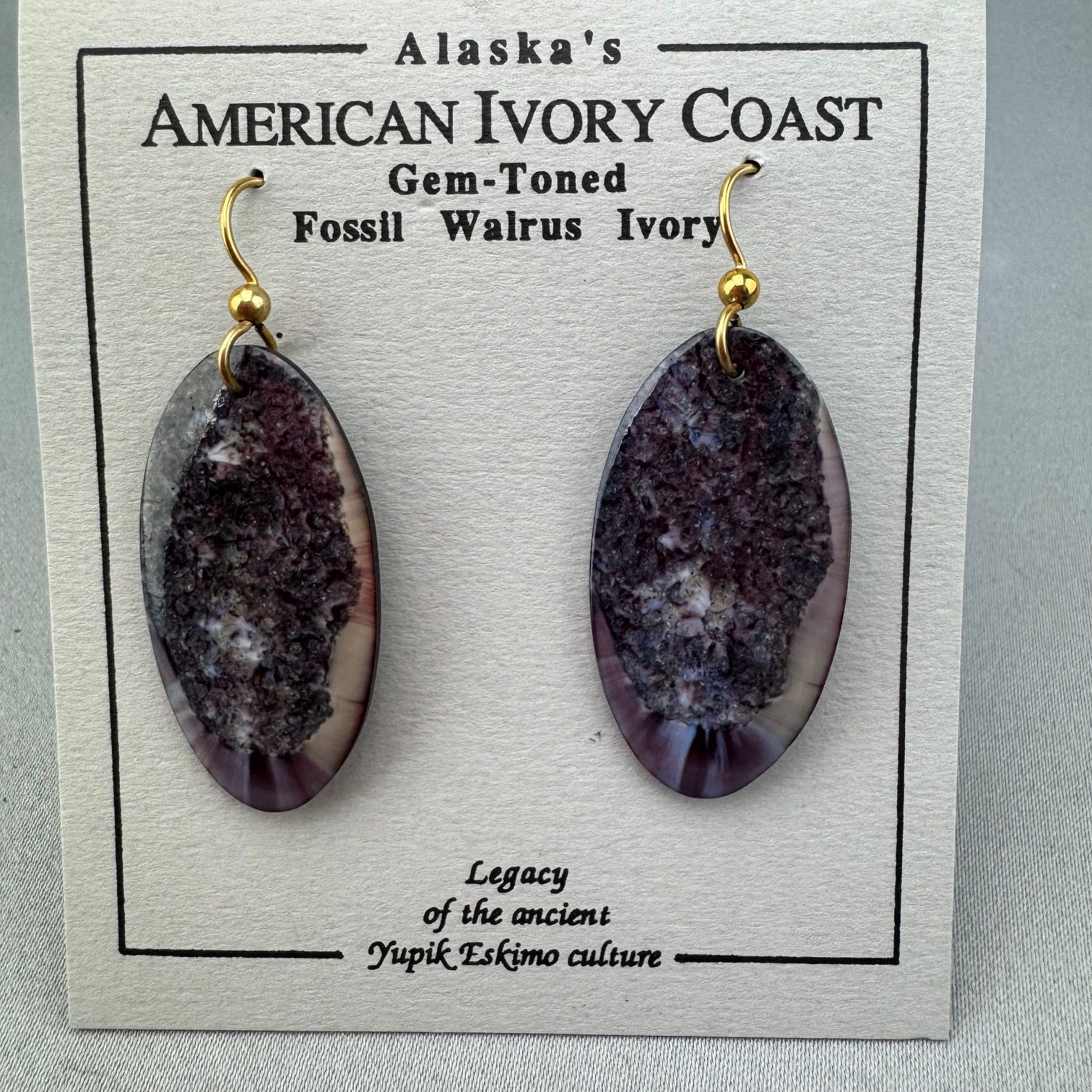 Fossil Walrus Gemtone Earrings Pair 17