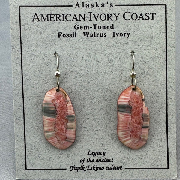 Fossil Walrus Gemtone Earrings Pair 02 