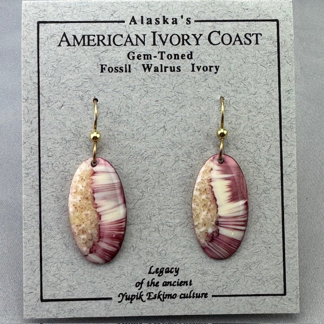 Fossil Walrus Gemtone Earrings Pair 20
