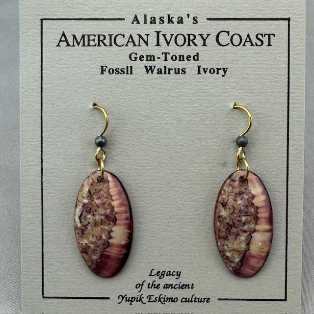 Fossil Walrus Gemtone Earrings Pair 18
