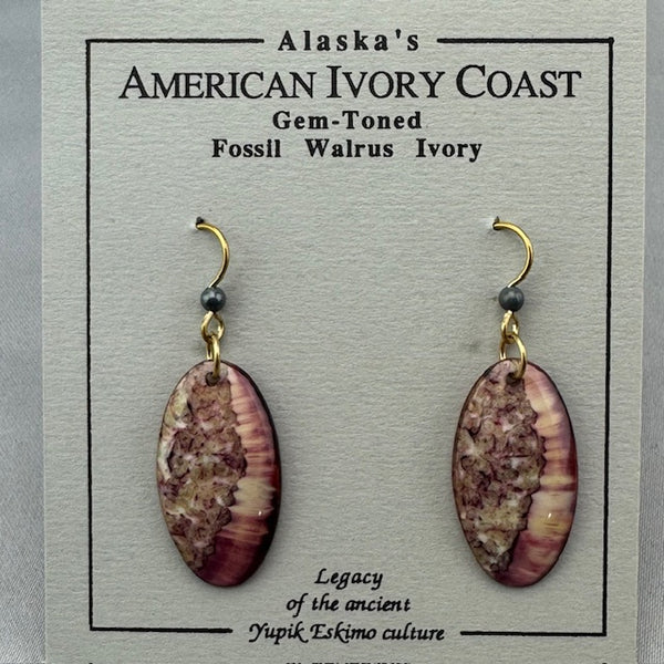 Fossil Walrus Gemtone Earrings Pair 18
