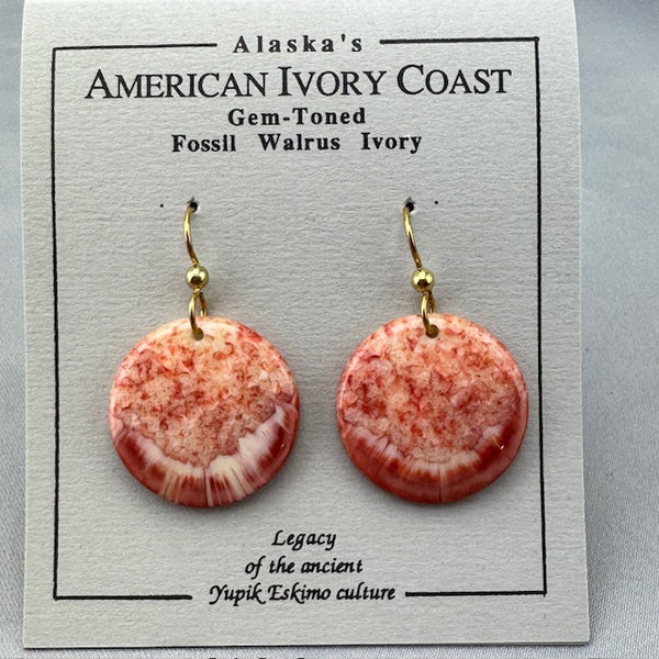 Fossil Walrus Gemtone Earrings Pair 14 