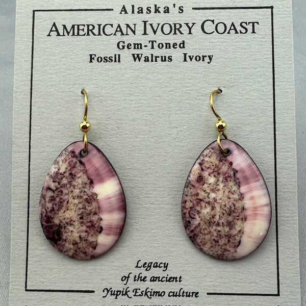 Fossil Walrus Gemtone Earrings Pair 05
