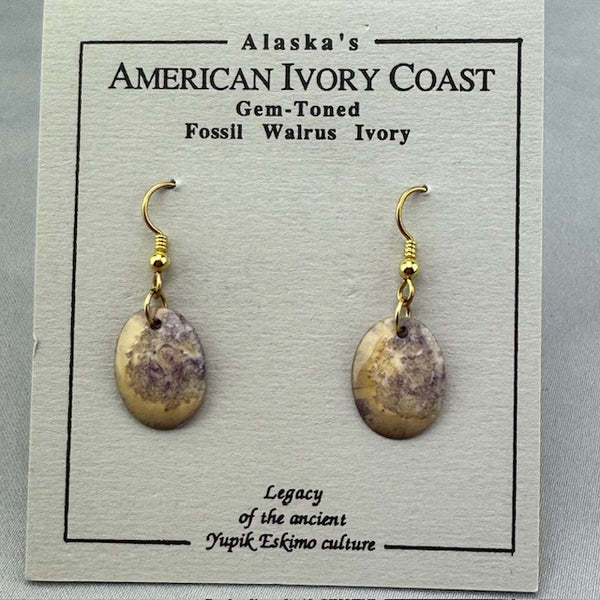 Fossil Walrus Gemtone Earrings Pair 01