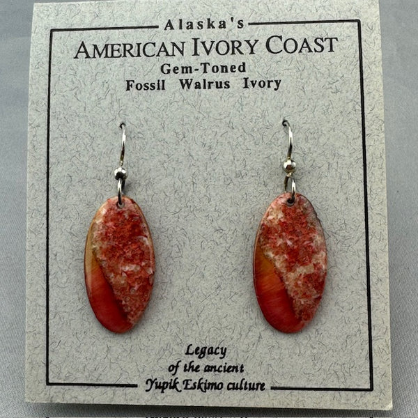 Fossil Walrus Gemtone Earrings Pair 19 