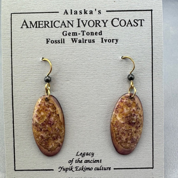 Fossil Walrus Gemtone Earrings Pair 37