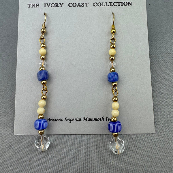 Mammoth Ivory & Antique Trade Bead Earrings 05
