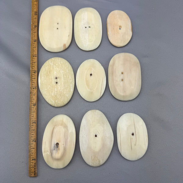 Pre 1972 White Walrus Ivory Cross Cuts 9 Pc. Lot - 10