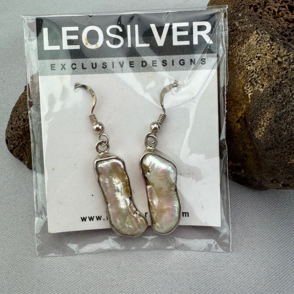 Fresh Water Pearl Sterling Silver Earrings- 12