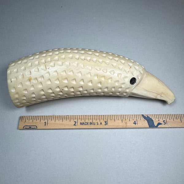 Pre 1972 Washington Legal Sperm Whale Tooth Eagle Head Carving -A01 NEW!