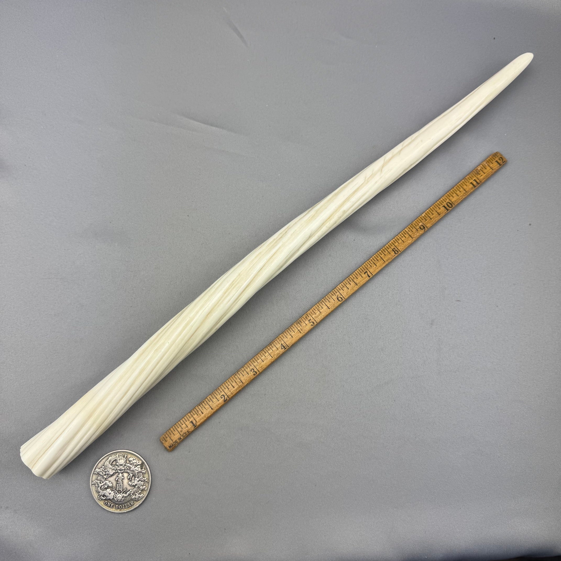 Pre 1972 Narwhal Ivory Polished Tusk Tip "Wand" 