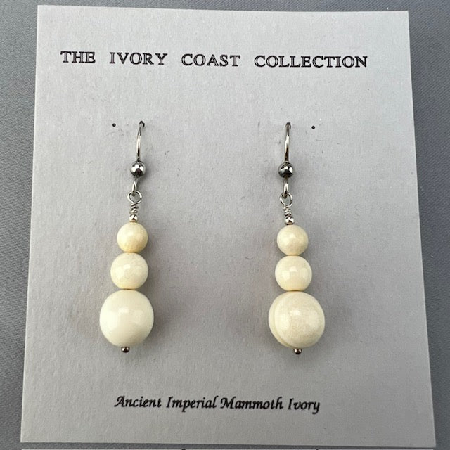 Mammoth Ivory 7-10mm Bead Earrings (J)