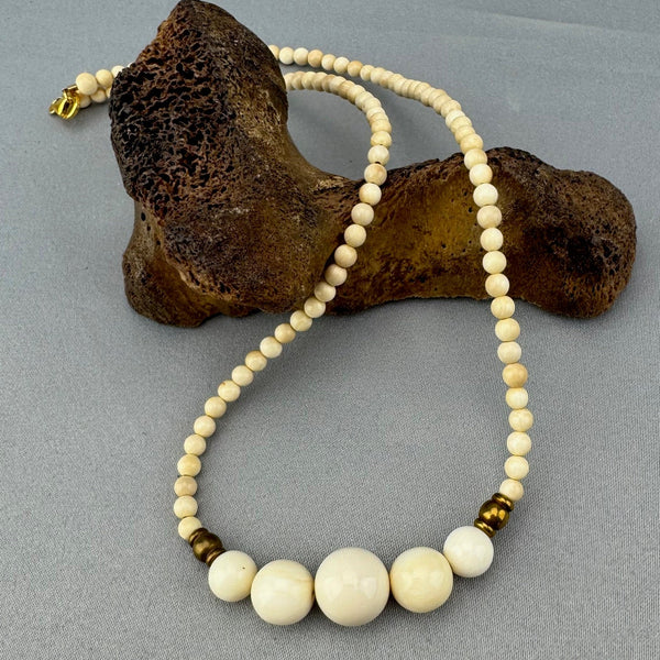 Mammoth Ivory Graduated Necklace  (B)