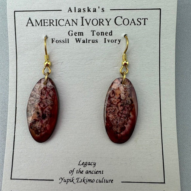 Fossil Walrus Gemtone Earrings Pair 24