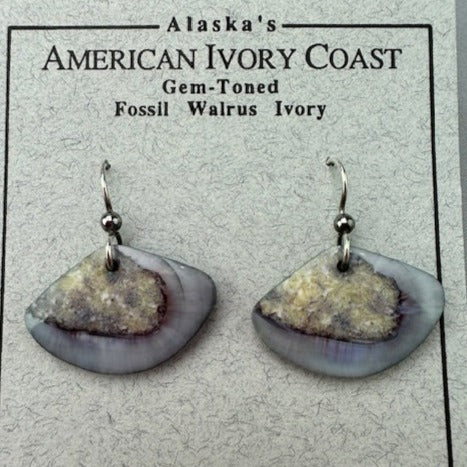 Fossil Walrus Gem tone earrings