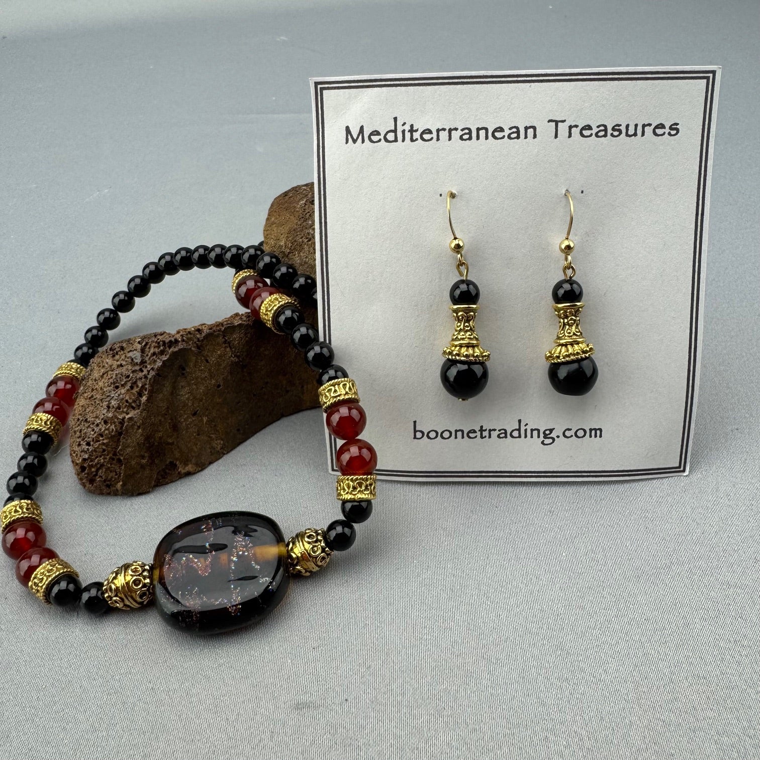 Fresh Water Pearl & Custom Glass Bead Necklace 08