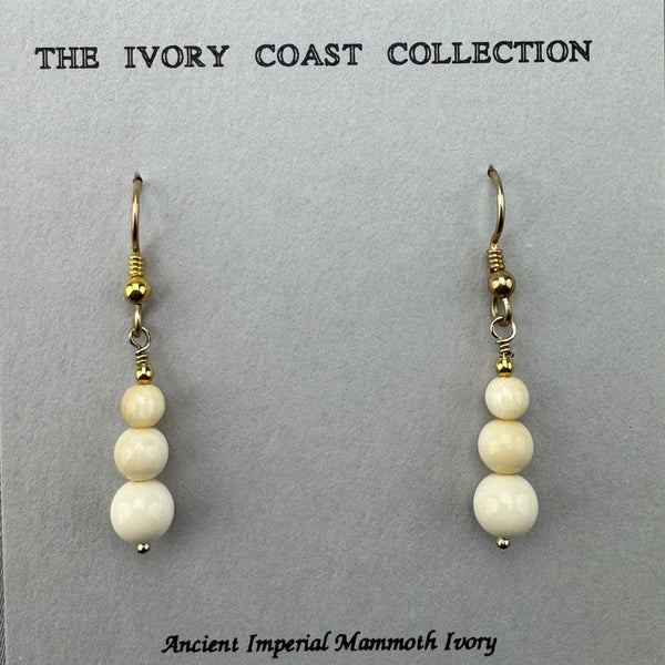 Mammoth Ivory 4-7mm Bead Earrings (G)
