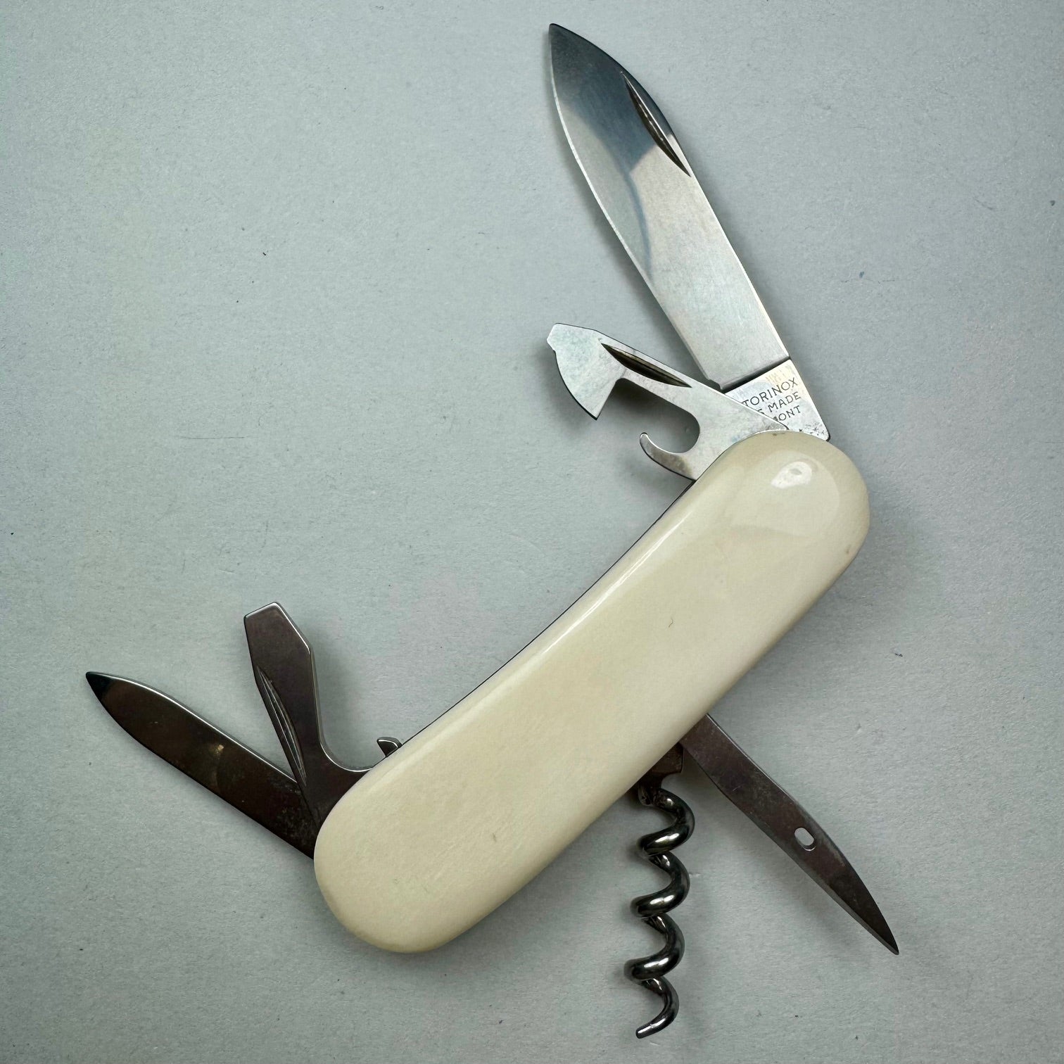 Mammoth Ivory Handled Victorinox Swiss Army Knife-02