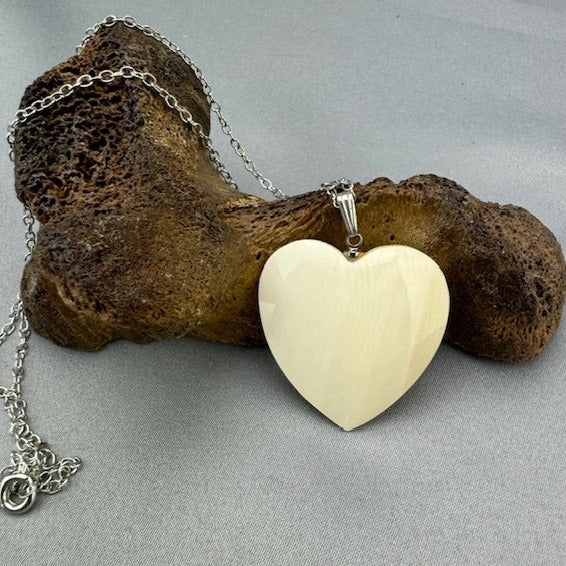 Mammoth Ivory Heart Pendant - B